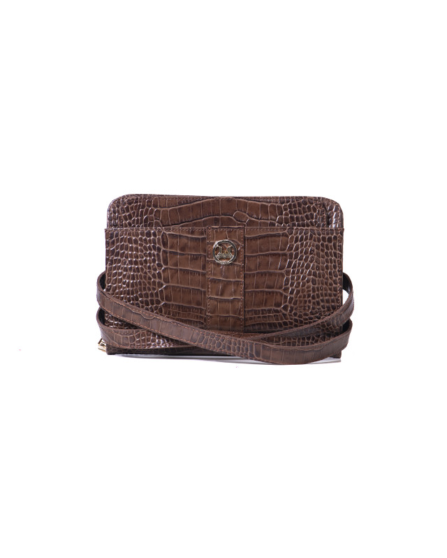 Messenger Bag 2.0:  Hickory Brown Crocodile Print