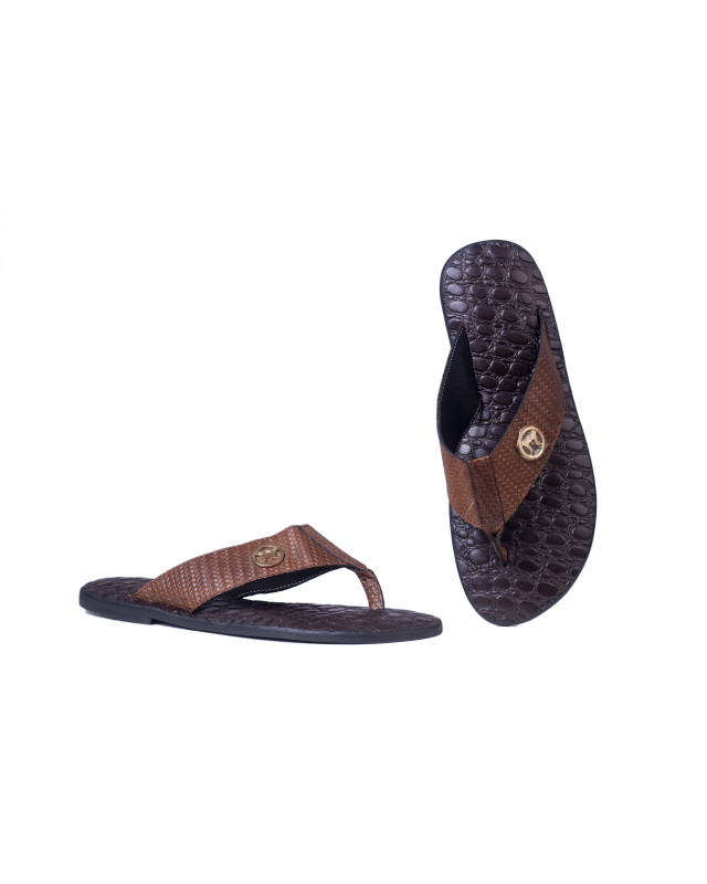 Emperor: Brown Basket Woven Leather Print