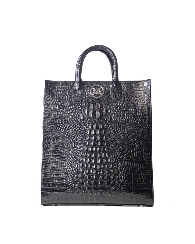Backpack Man Tote: Limited Edition Black Crocodile Print