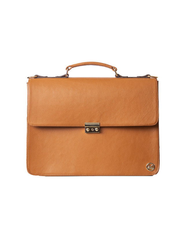 Satchel Work Case: Tan