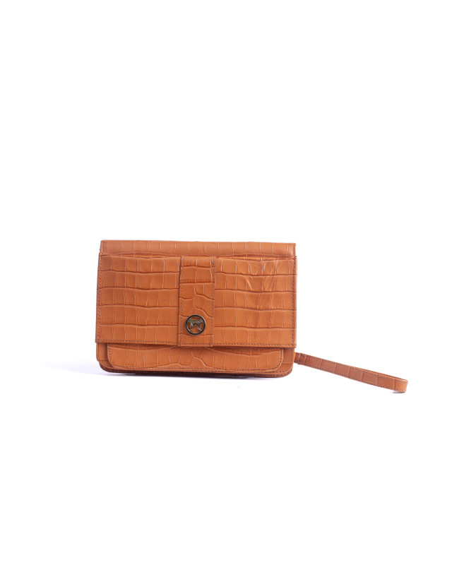 Man Bag II: Orange Crocodile Print