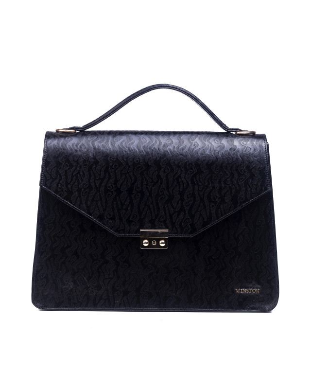Her Work Case:  Black Wave Print