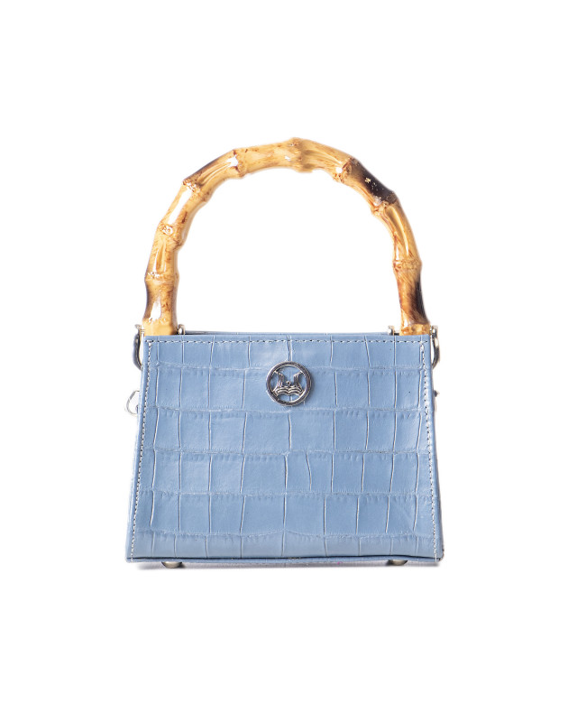 Shanghai Micro: Stone Blue Crocodile Print