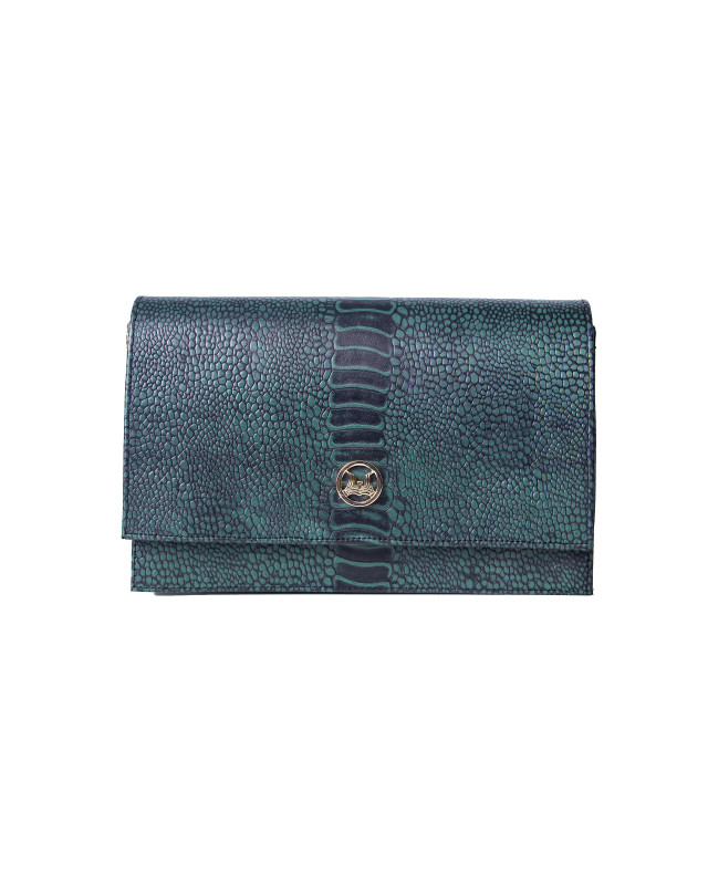 Dakar: Persian Green and  Black Reptilian Lizard Print