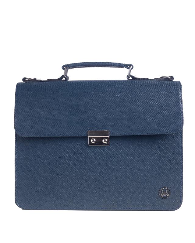 MINI Satchel Work Case: Dark Blue Abstract Print