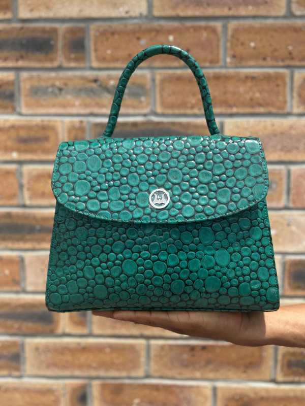 Paris Midi: Glossy Green Bubble Print