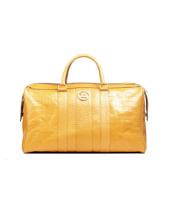 Duffle Bag: Buttermilk Crocodile Print