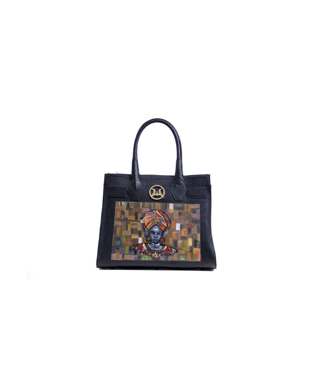 Montreal Maxi: Black Reptilian Print Meets Art #2