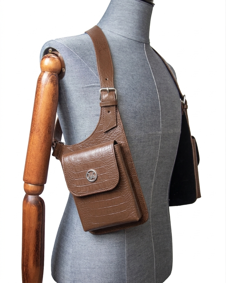 Vest Holster: Toffee Brown Crocodile Print