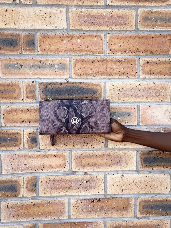 Unisex Wallet: Purple Snake Print