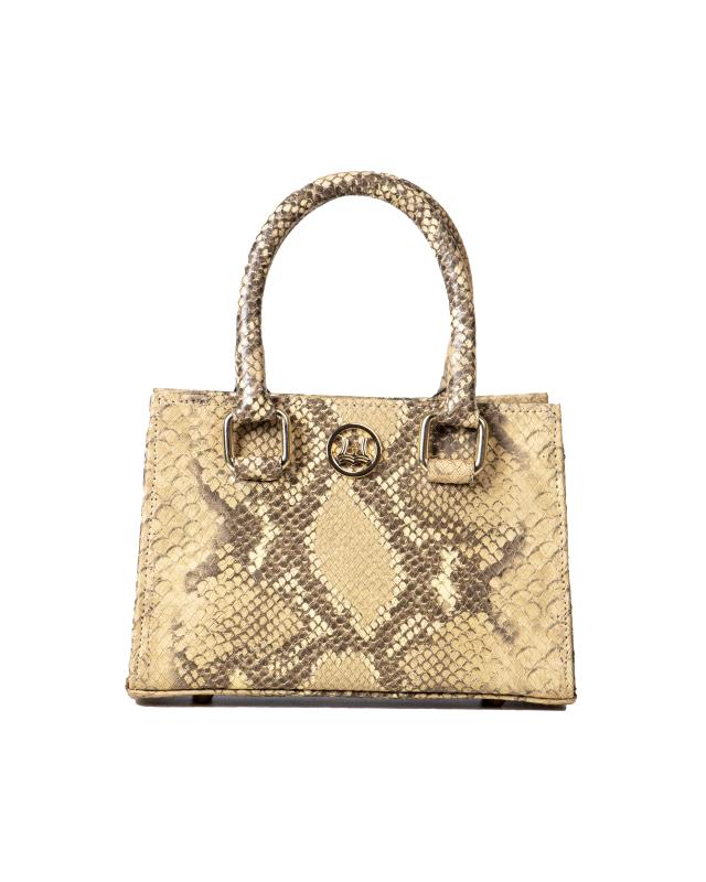 Lagos Mini: Beige and Grey Snake Print