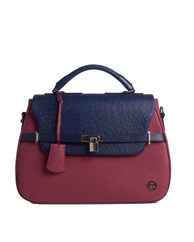 Brazzaville:  Punch Pink and Blue Ostrich Print Combination