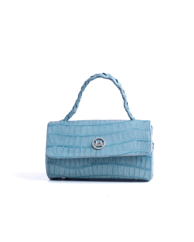 Milan Micro: Powder Blue Alligator Print