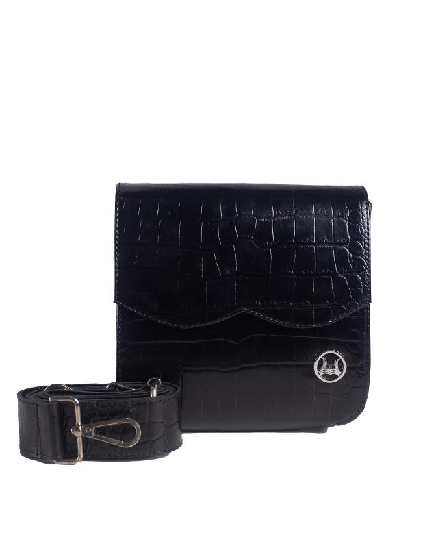 Messenger Bag 3.0 Mini: Black Crocodile Print