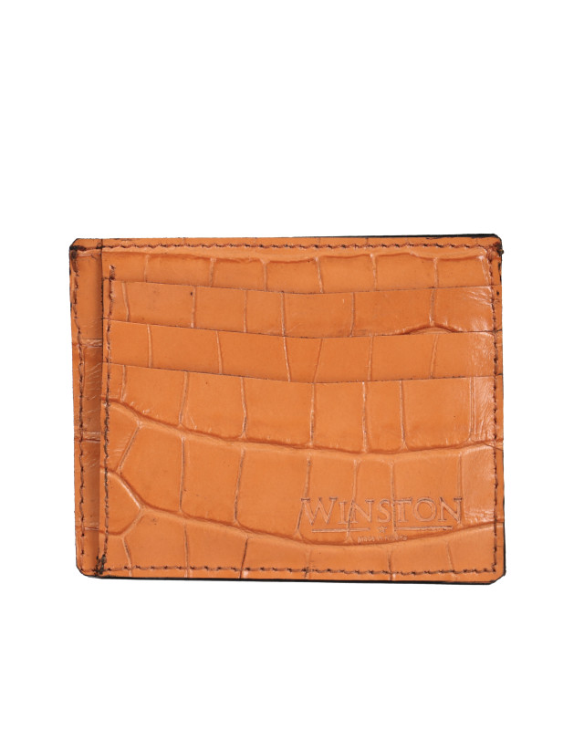 Cardholder 2.0: Orange Crocodile Print
