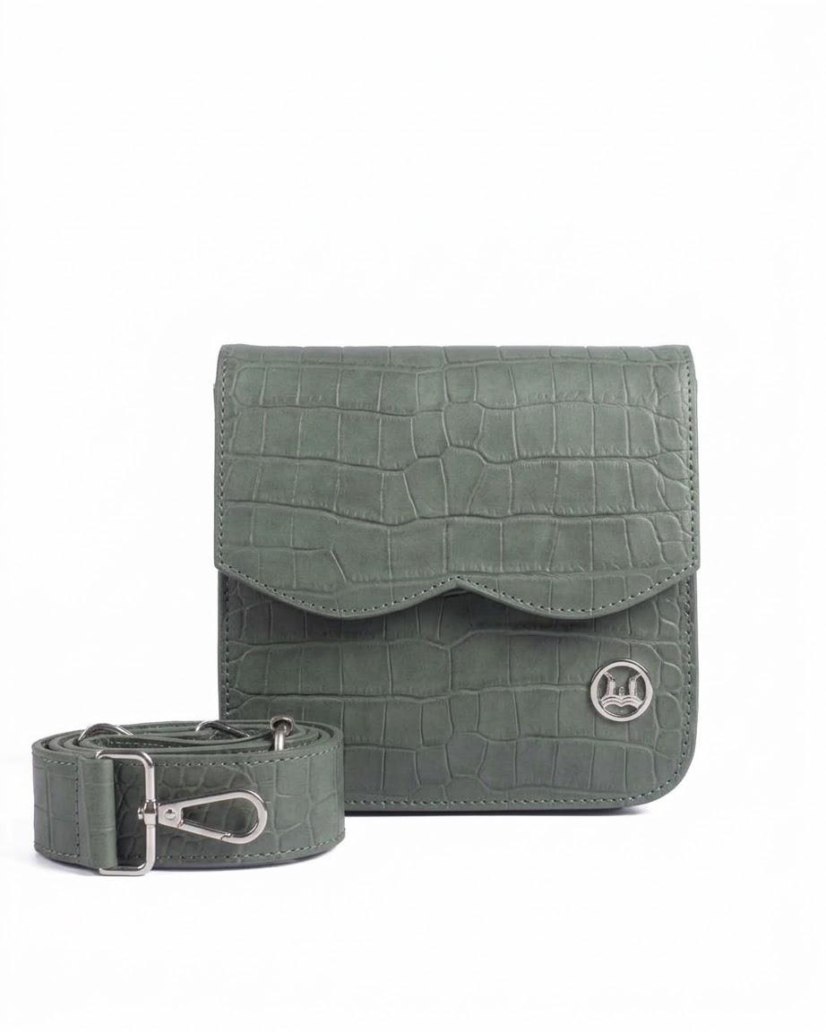 Messenger Bag 3.0 Mini: Matte Dark Green Crocodile Print