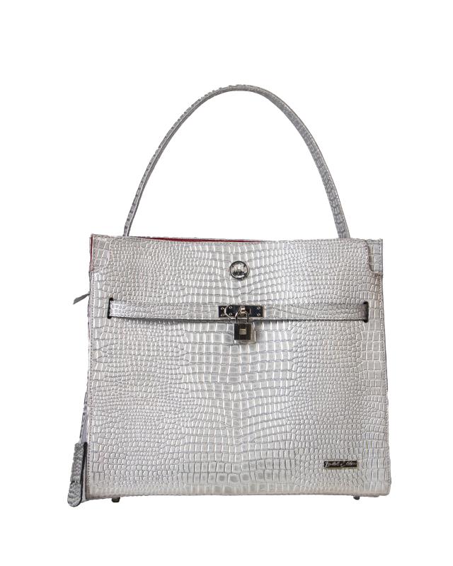 Venice Maxi: Metallic Silver Crocodile Print