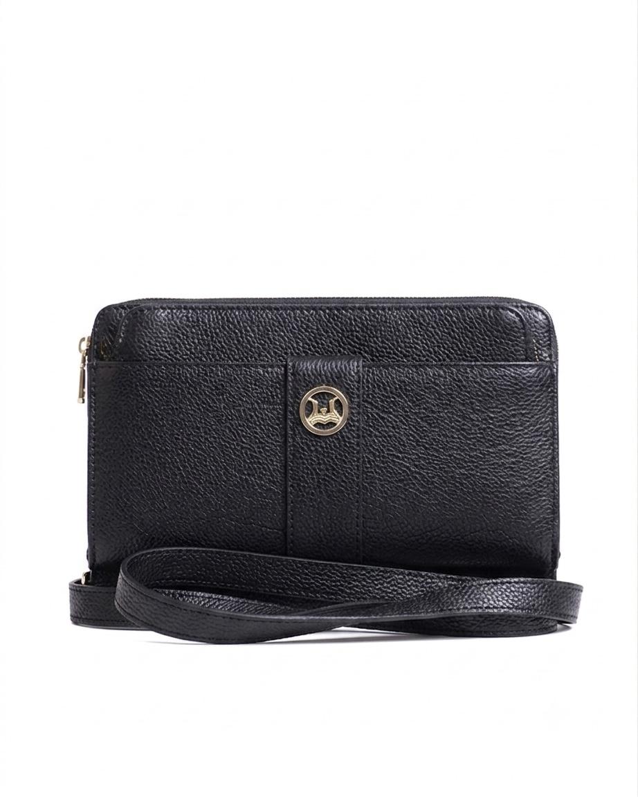 Messenger Bag 2.0:  Black Pebble Grain