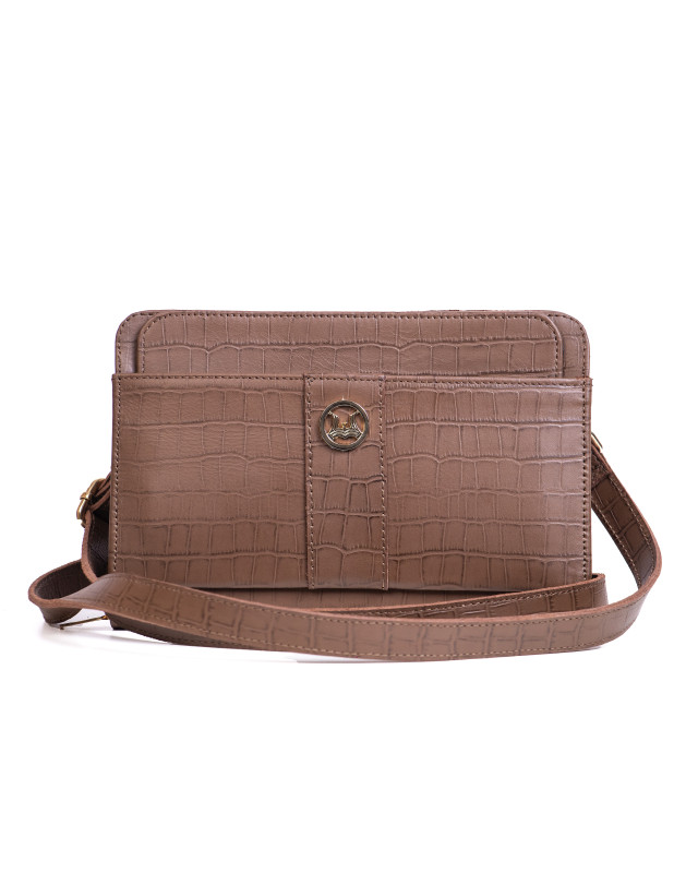 Messenger Bag 2.0(UK):Brown Crocodile Print