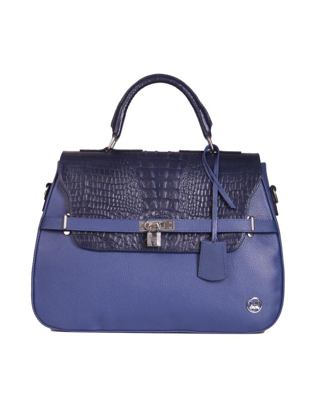 Brazzaville: Royal Blue and Blue Textured Crocodile Print
