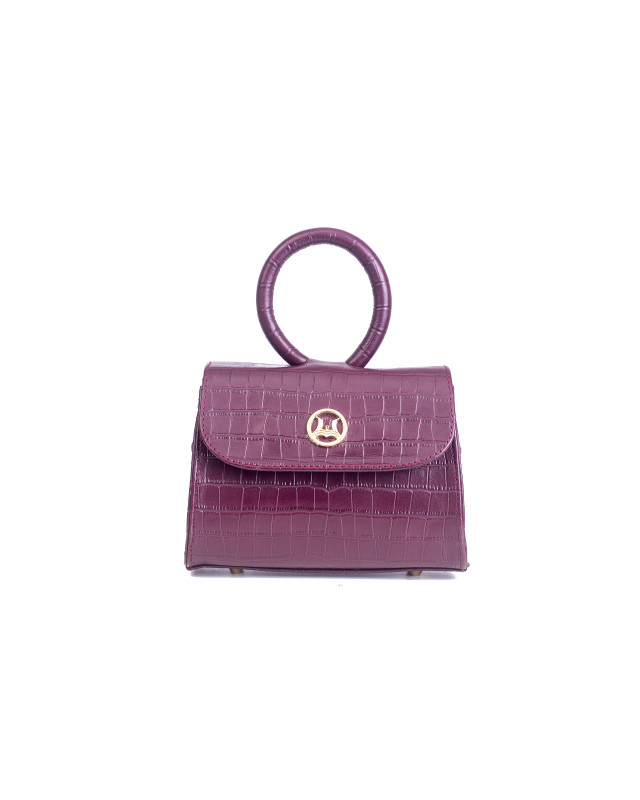 Monaco Micro: Wine Crocodile Print