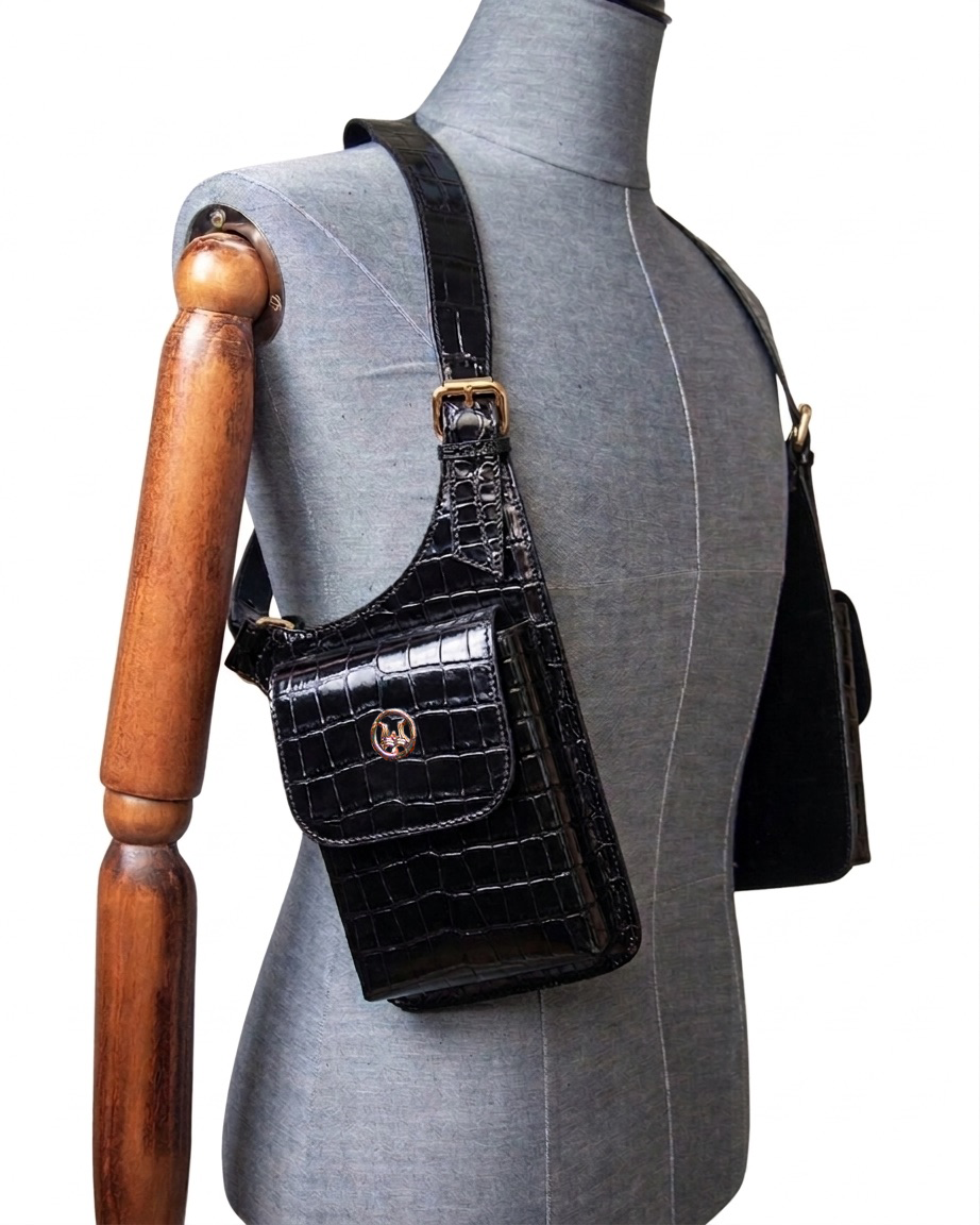 Vest Holster: Black Crocodile Print