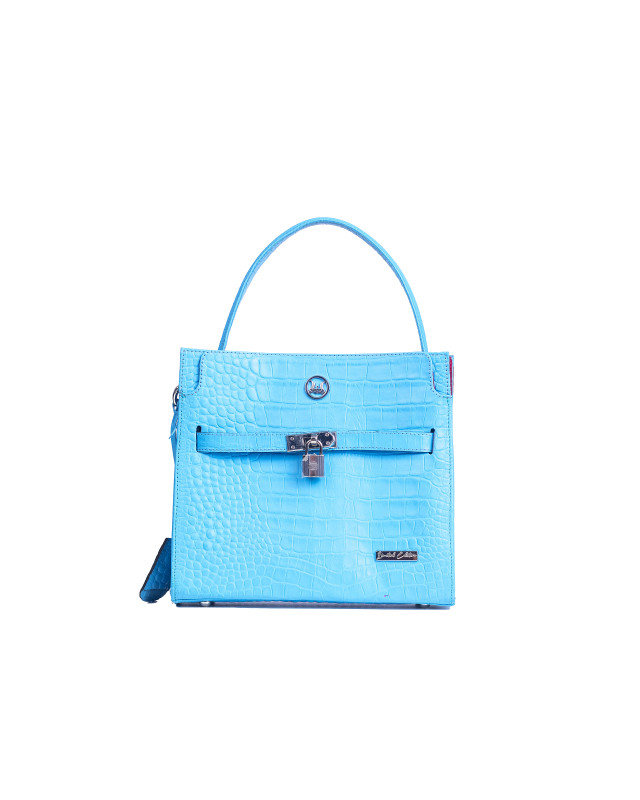 Venice Midi:  Limited Edition Royal Blue Crocodile Print