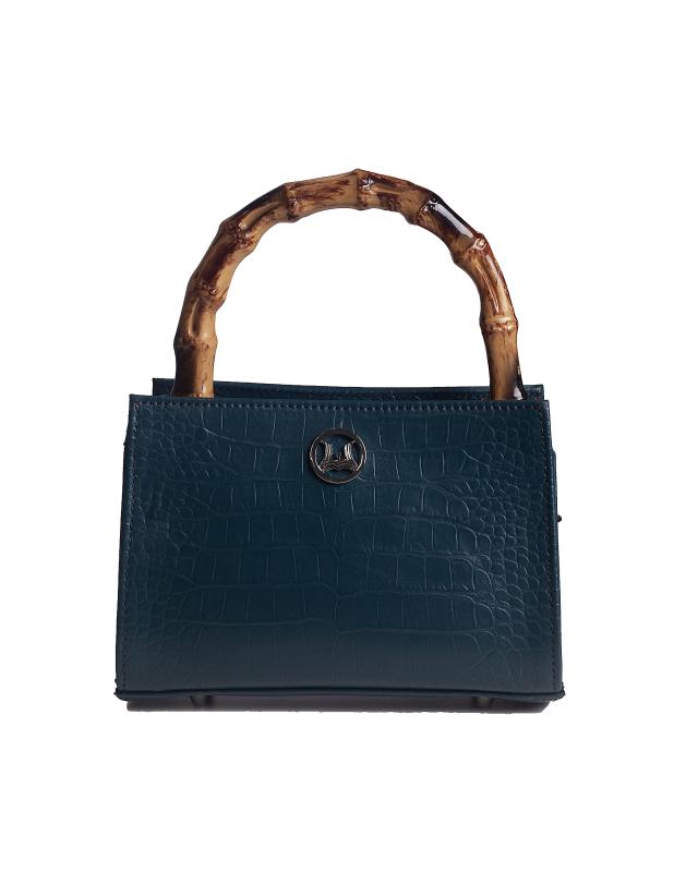 Shanghai Mini: Pine Green Crocodile Print