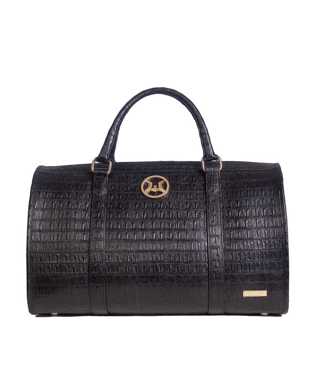 Duffle Bag 2.0 Mini: Limited Edition Black Textured Crocodile Print