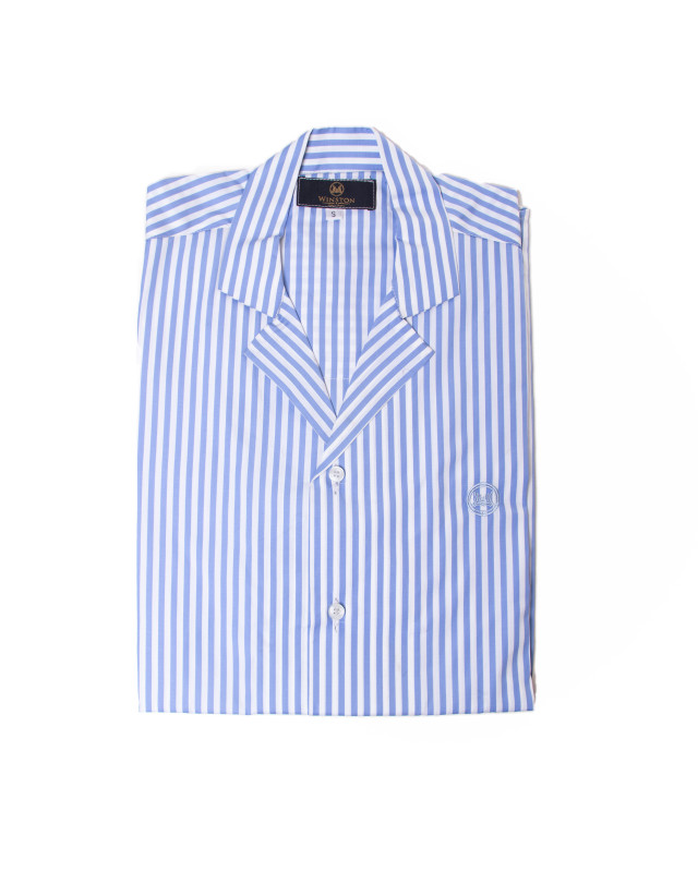 Aloha Shirt: Blue and White Striped