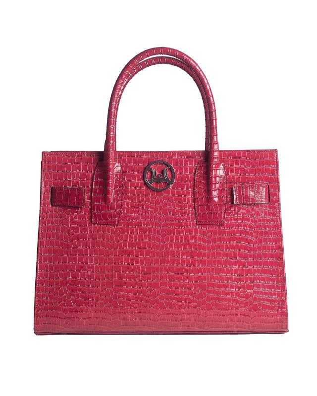Zurich MIDI: Bubblegum Pink Crocodile Print