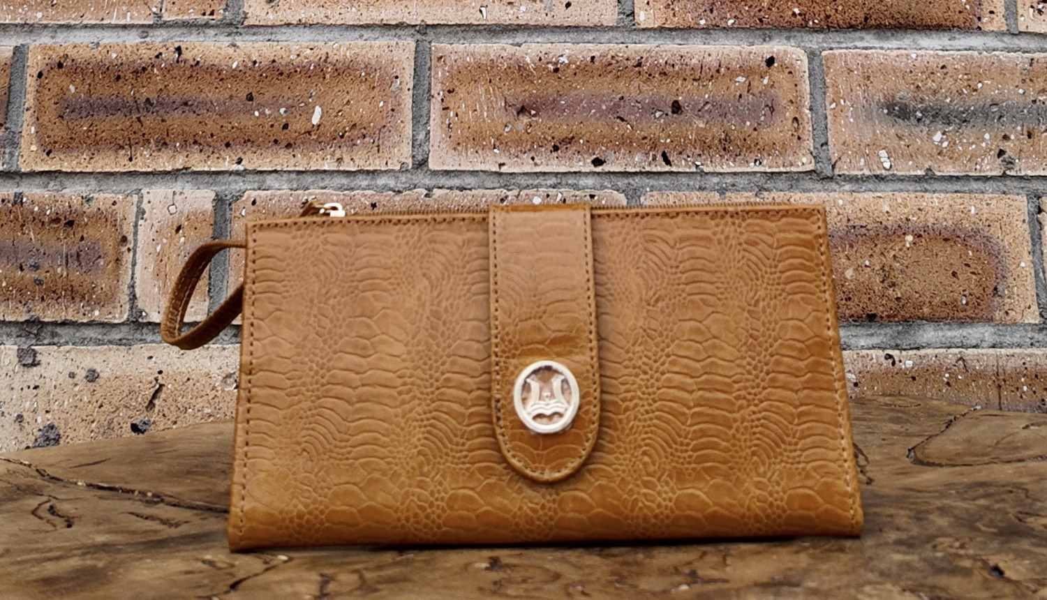 Unisex Wallet: Mustard Yellow Abstract Print