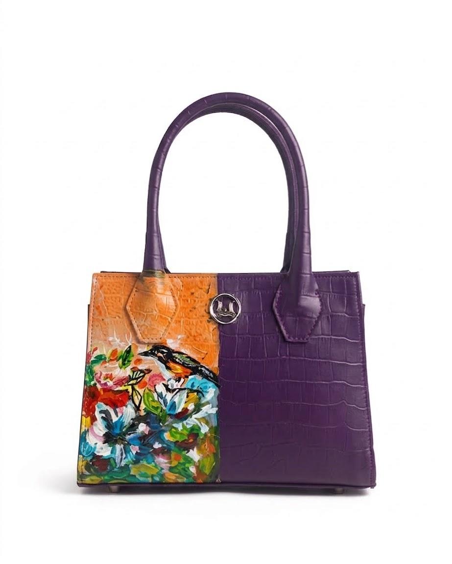 Montreal Mini: Purple Crocodile Print Meets Art