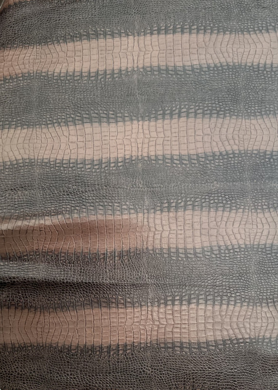 Dark Brown Crocodile Belly Print Embossed on Cow Hides: DA009C