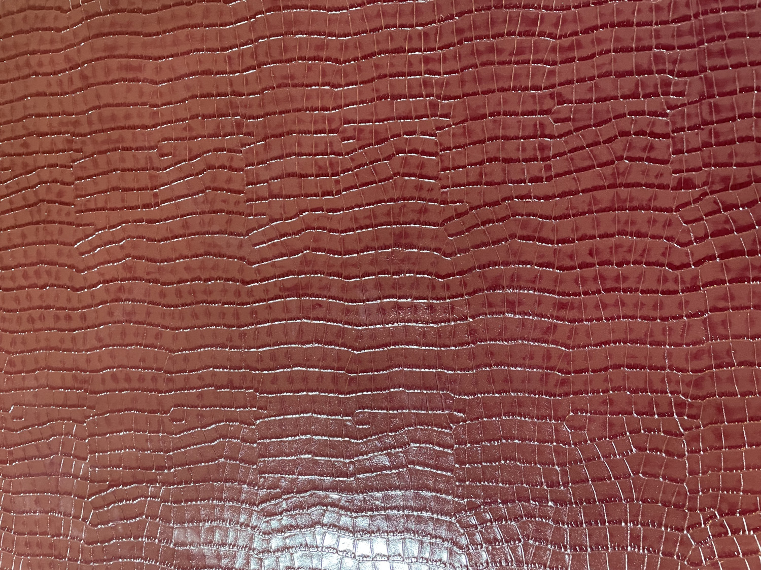 Burgundy Alligator Belly Print Embossed on Cow Hides: XA005C