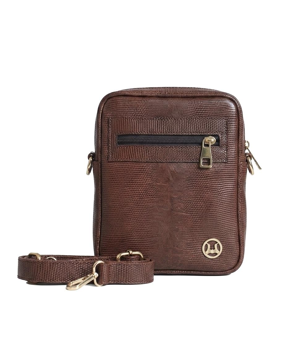 Cross Body Bag: Syrup Brown Monitor Lizard Print