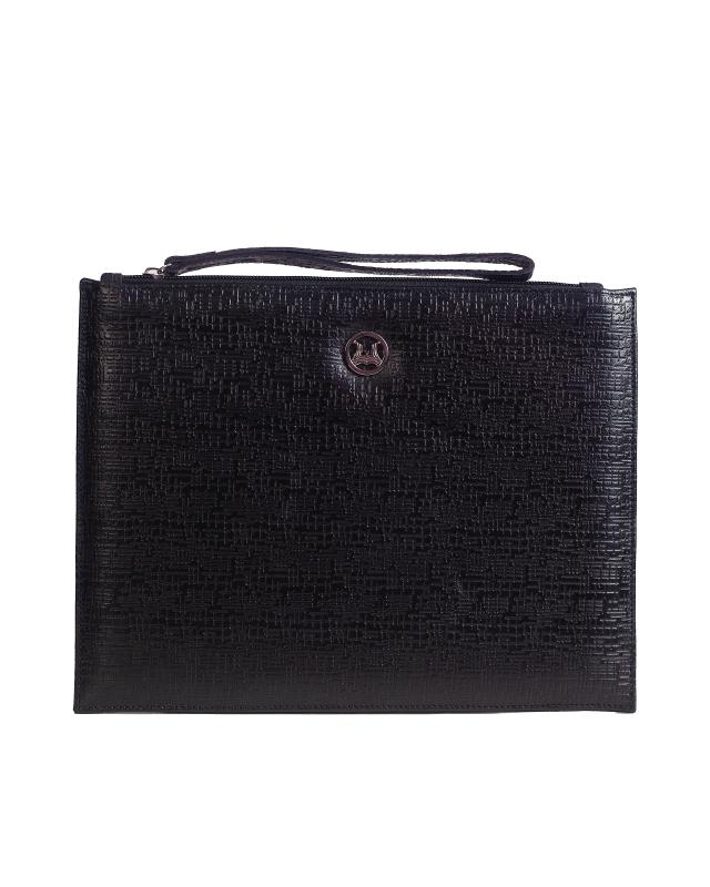 Man Purse MIDI: Black Abstract Print