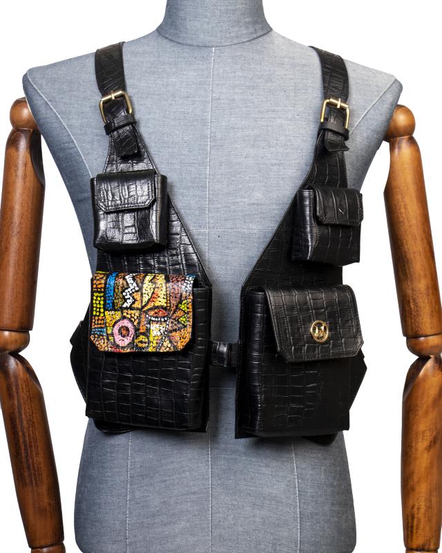 Utility Vest: Black with Art