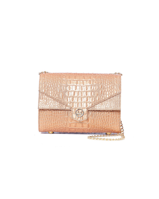 Mumbai Mini: Gold Textured Crocodile Print