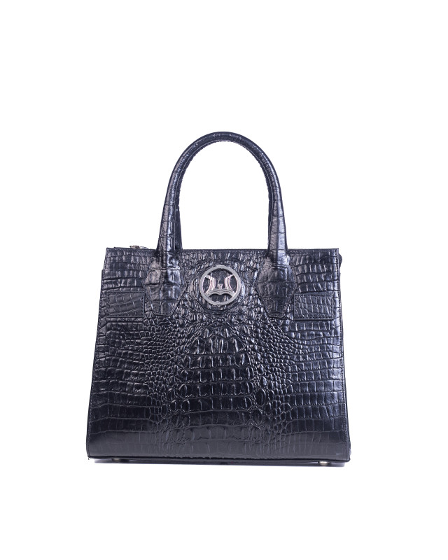 Montreal Midi: Limited Edition Black Textured Crocodile Print