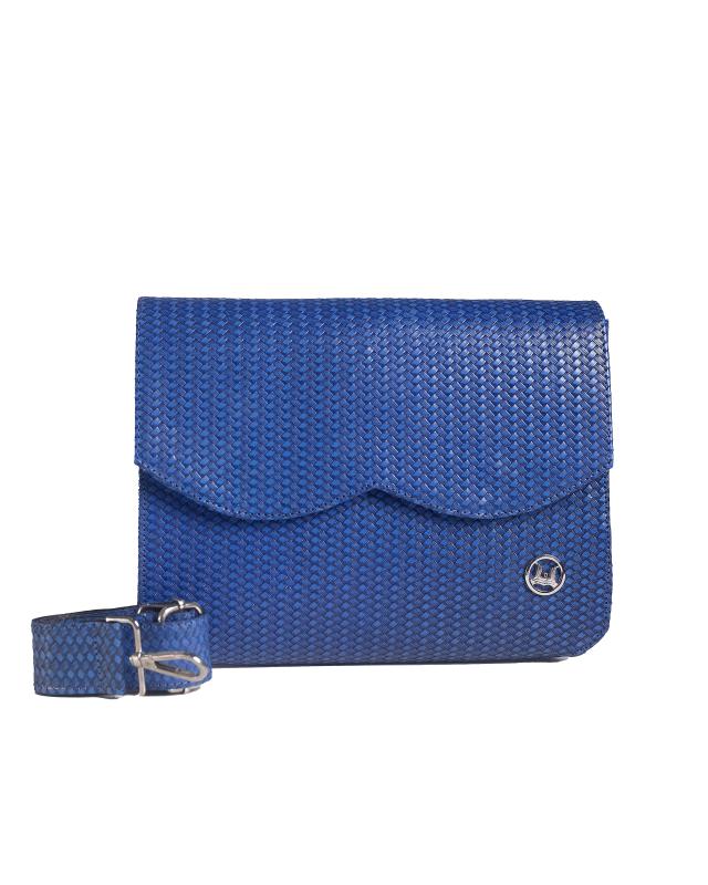 Messenger Bag 3.0 Midi: Royal Blue Weave Print