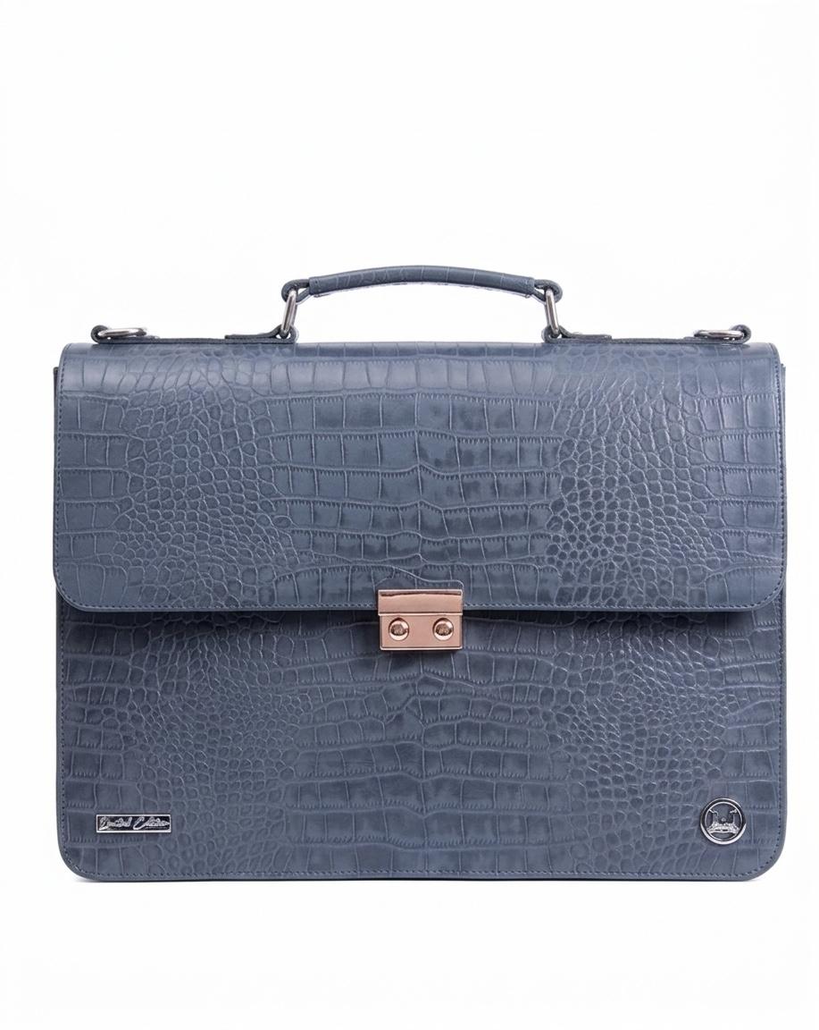 Satchel Work Case: Limited Edition Blue Crocodile