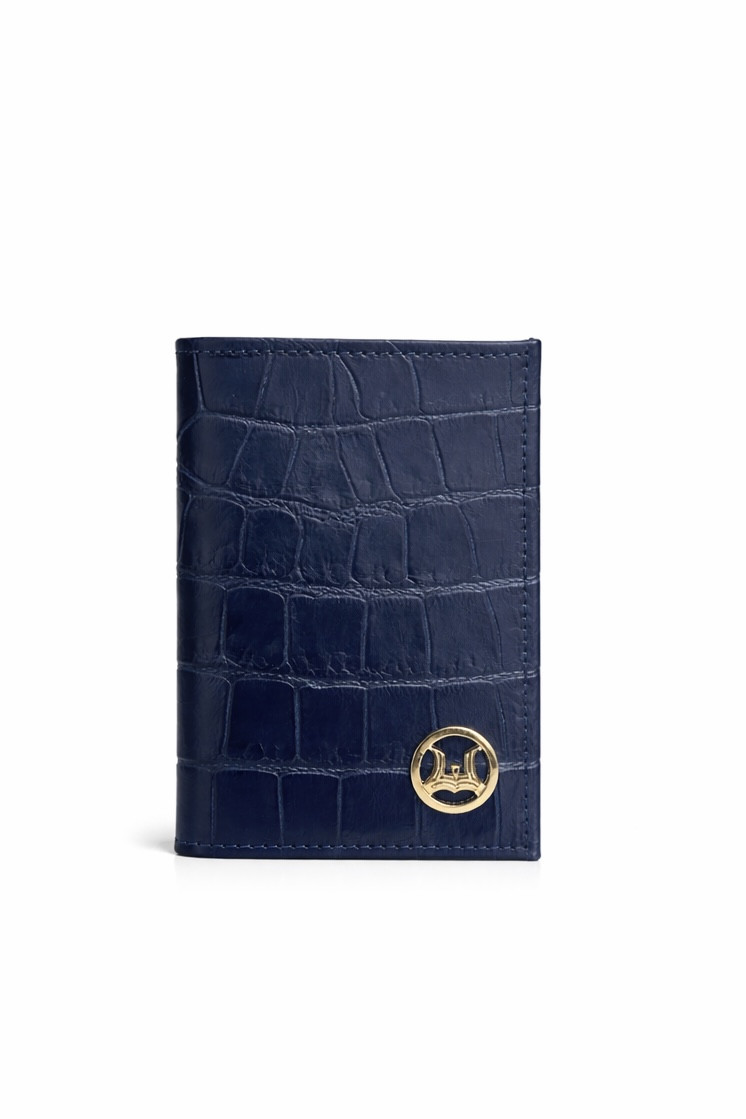 Passport Sleeve: Blue Crocodile Print