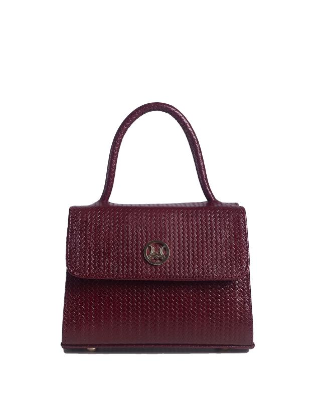 Tokyo Micro: Wine Basket Woven Leather Print