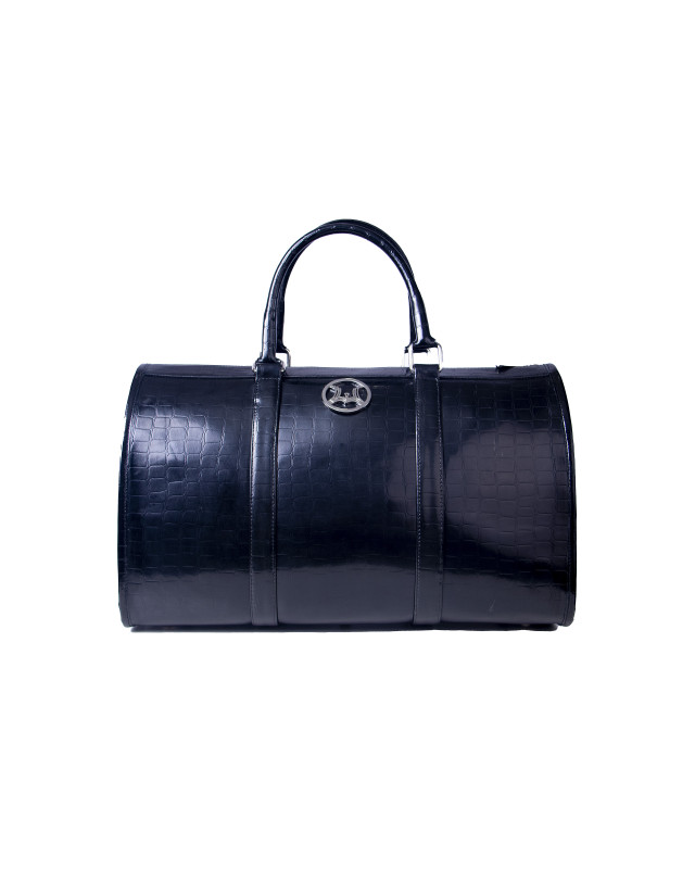 Duffle Bag 2.0 Mini: Glossy Black Crocodile Print