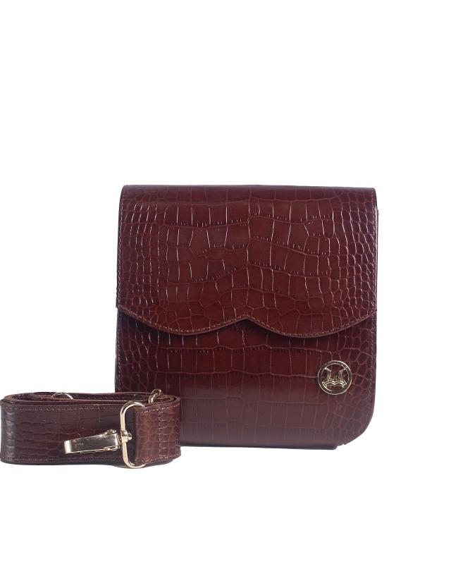 Messenger Bag 3.0 Mini: Brown Crocodile Print