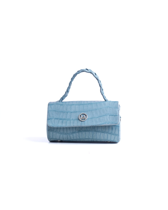 Milan Mini: Powder Blue Alligator Print