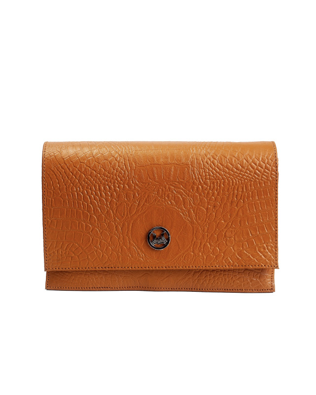 Dakar: Orange Textured Crocodile Print