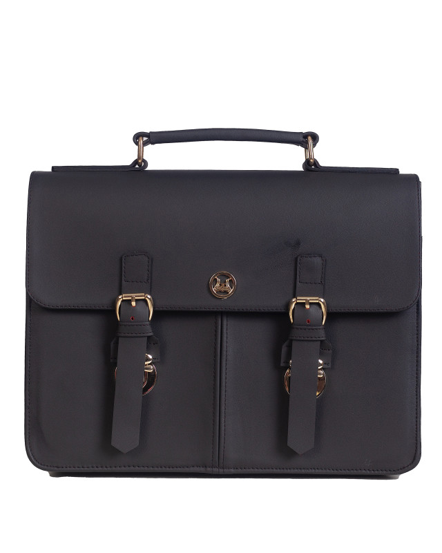 MINI Satchel Work Case with Double Pockets: Black