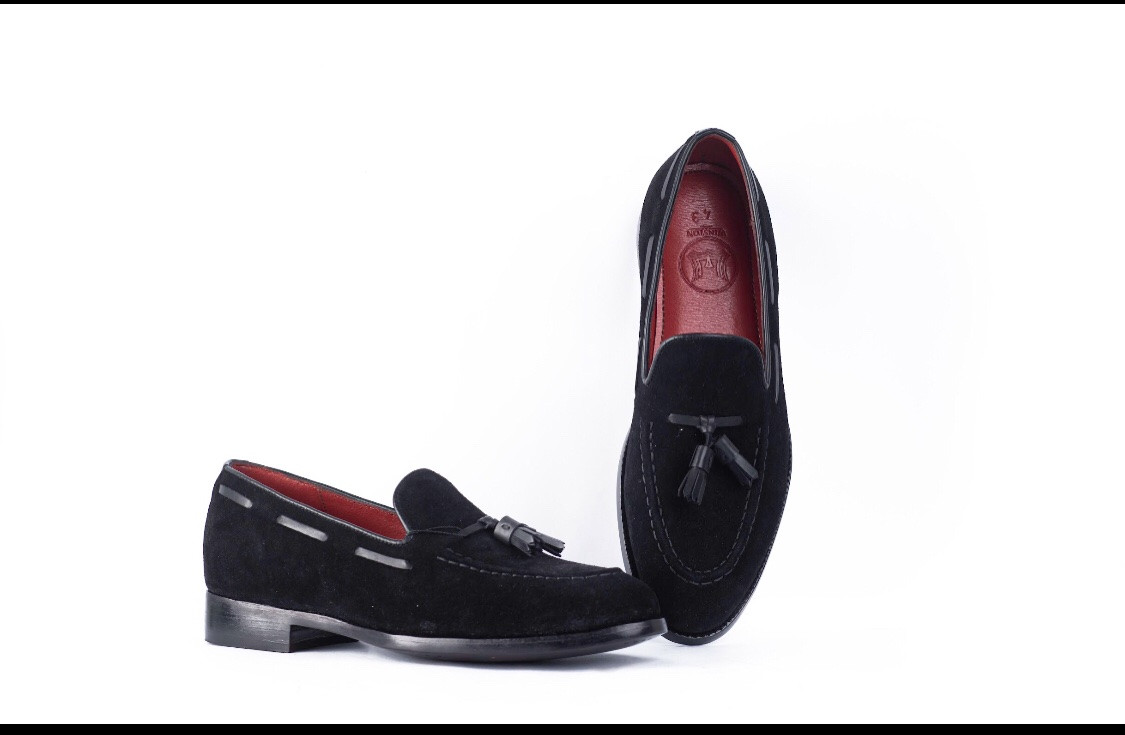 Luxury Loafers: Black Suede with Tassels